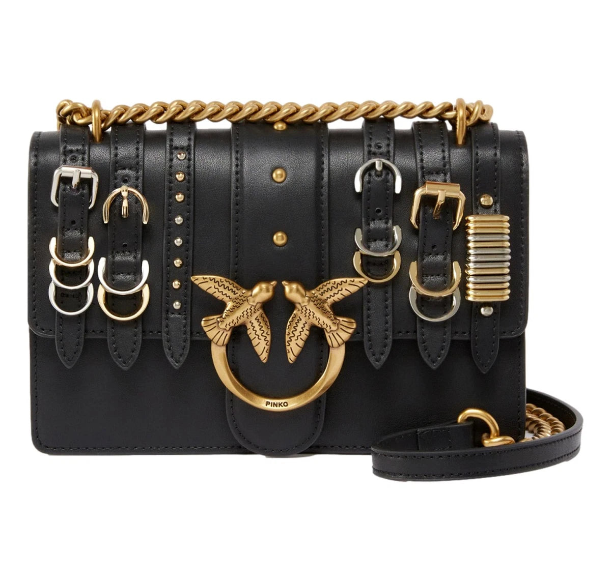 Love Bag small crossbody bag in leather with straps