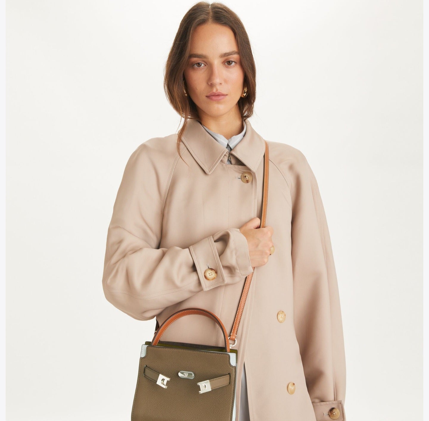 Petite Lee Radziwill Colorblock Pebbled Double Bag