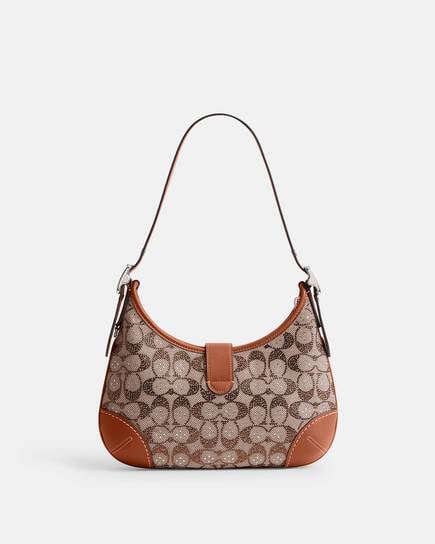 Hamptons Hobo Bag In Crystal Signature Jacquard 26