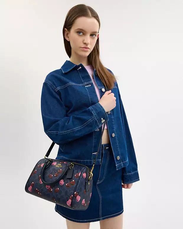 Coach Rowan Crossbody Bag In Signature Canvas With Cherry Print