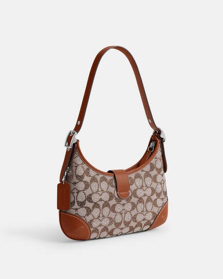 Hamptons Hobo Bag In Crystal Signature Jacquard 26