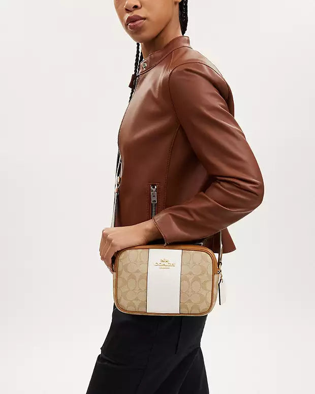 Jamie Camera Bag In Signature Canvas With Stripe coach