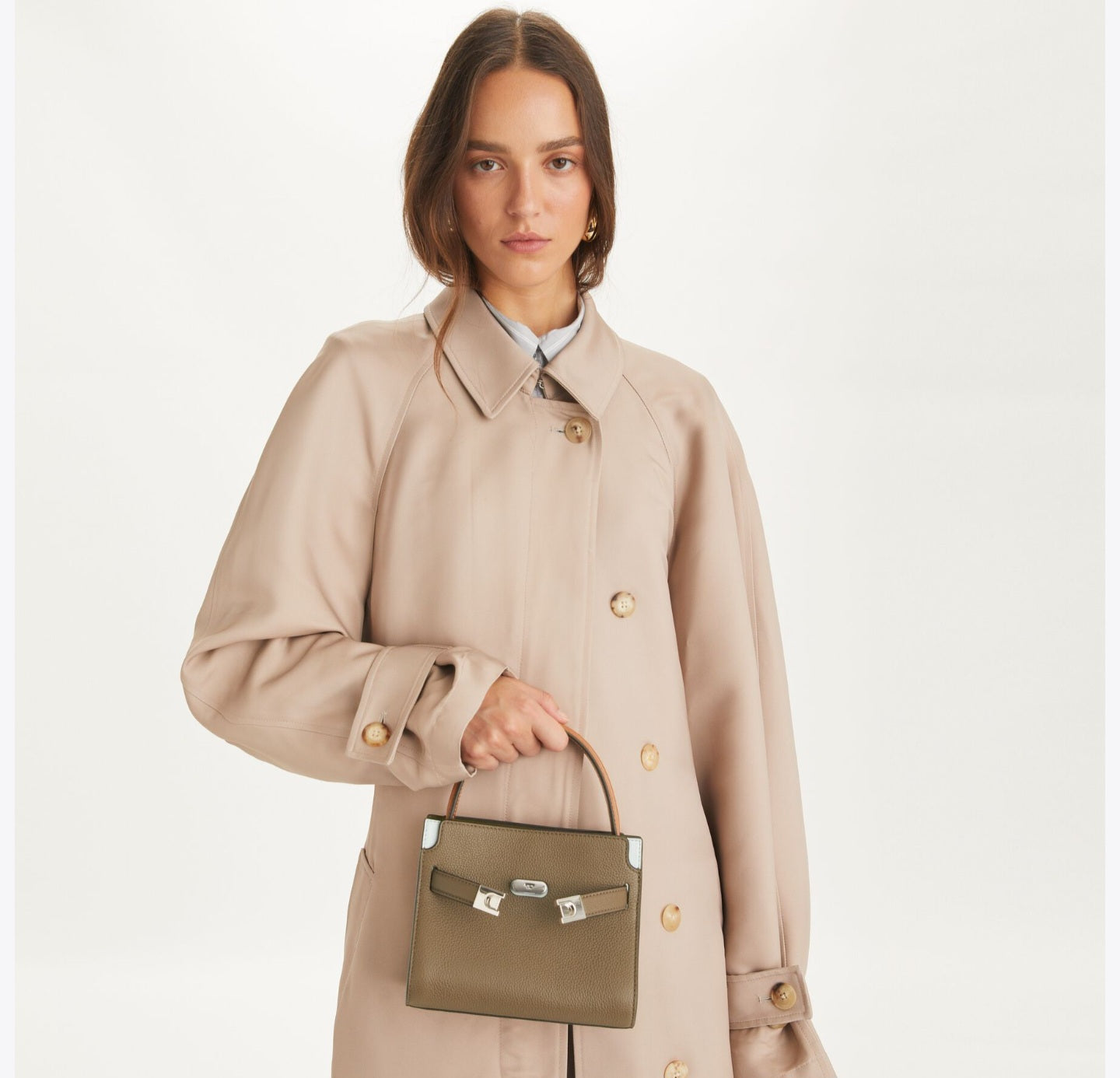 Petite Lee Radziwill Colorblock Pebbled Double Bag