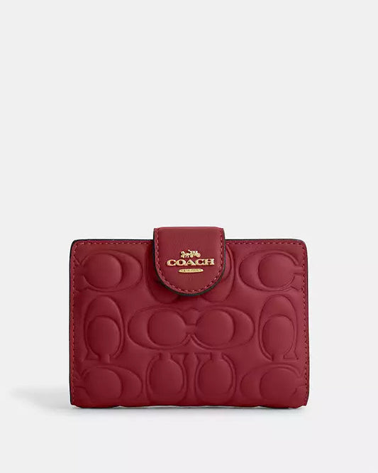 Medium Corner Zip Wallet With Signature Leather