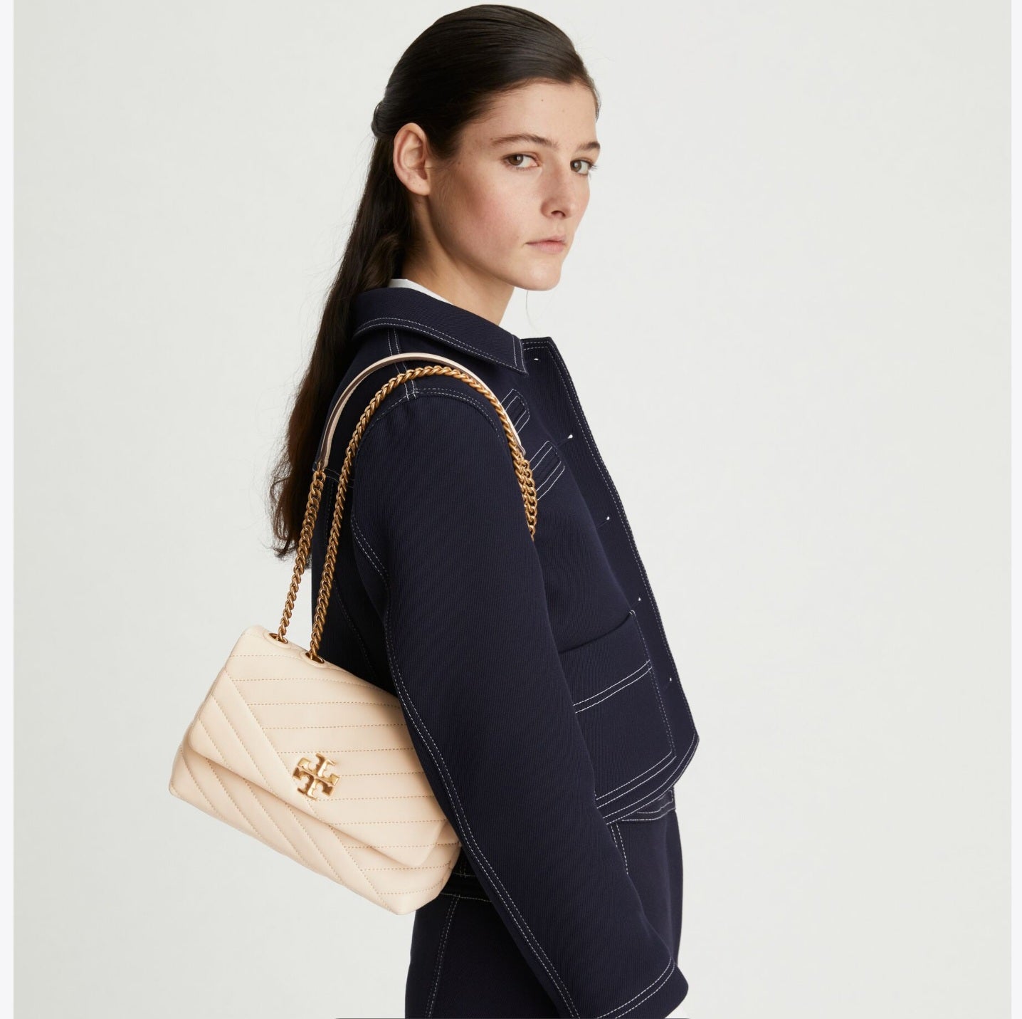 Small Kira Chevron Convertible Shoulder Bag
