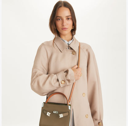 Petite Lee Radziwill Colorblock Pebbled Double Bag