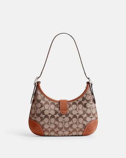 Hamptons Hobo Bag In Crystal Signature Jacquard 26