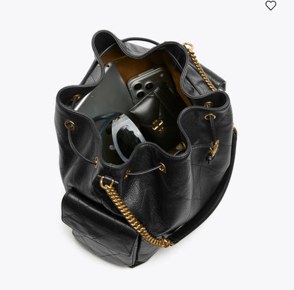 Large Charlie Quilted Drawstring Shoulder Bag
