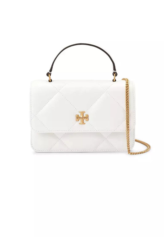 Mini Kira Diamond Quilt Top-Handle Chain Wallet