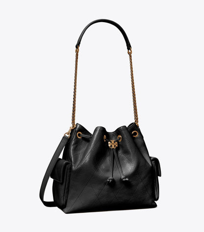 Charlie Quilted Drawstring Shoulder Bag small