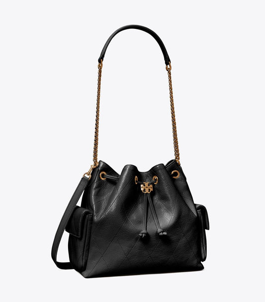 Charlie Quilted Drawstring Shoulder Bag small