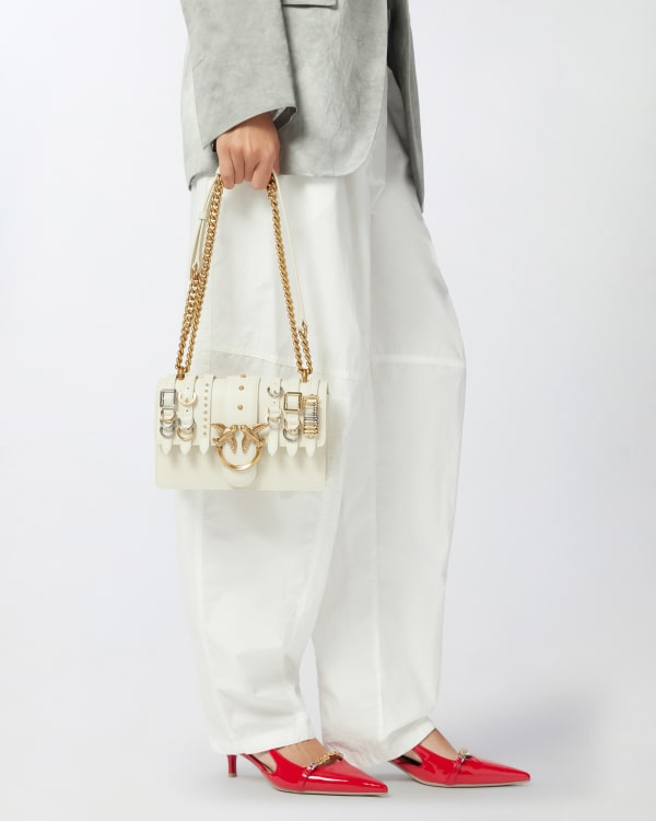 Love Bag small crossbody bag in leather with straps